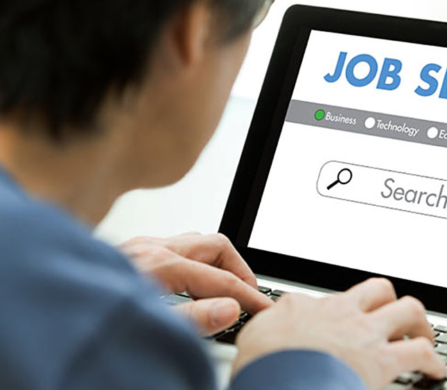 Person on a laptop doing a job search