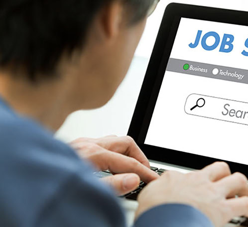 Person on a laptop doing a job search